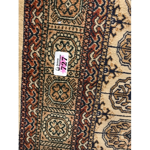 727 - Silk rug measures 27 inches x 50 inches