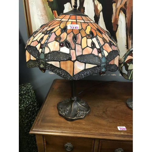 751B - Lovely large dragon fly Tiffany style lamp - COLLECTION ONLY OR ARRANGE YOUR OWN COURIER