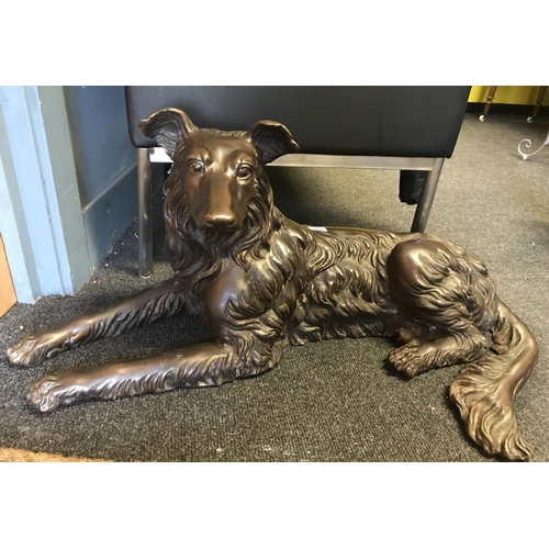 762B - Stunning life size well cast bronze dog - some age - COLLECTION ONLY OR ARRANGE OWN COURIER