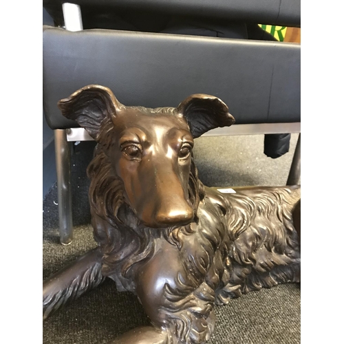 762B - Stunning life size well cast bronze dog - some age - COLLECTION ONLY OR ARRANGE OWN COURIER