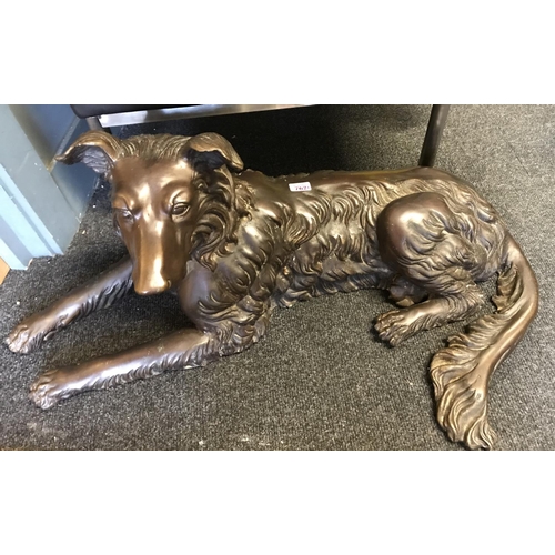 762B - Stunning life size well cast bronze dog - some age - COLLECTION ONLY OR ARRANGE OWN COURIER