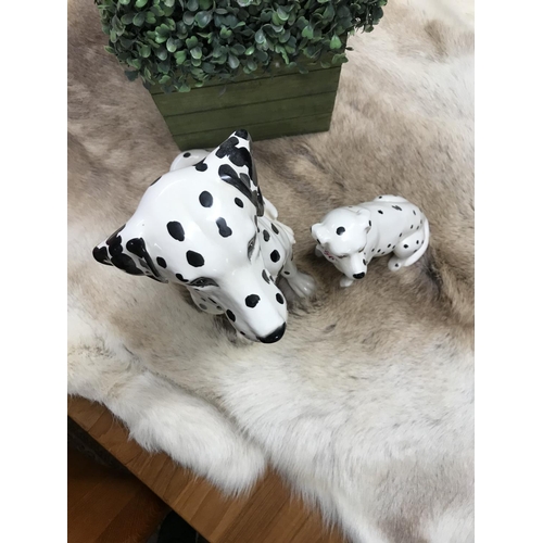 769 - Lovely collectable large Beswick Dalmation dog standing approx 14 inches and 1 other dog