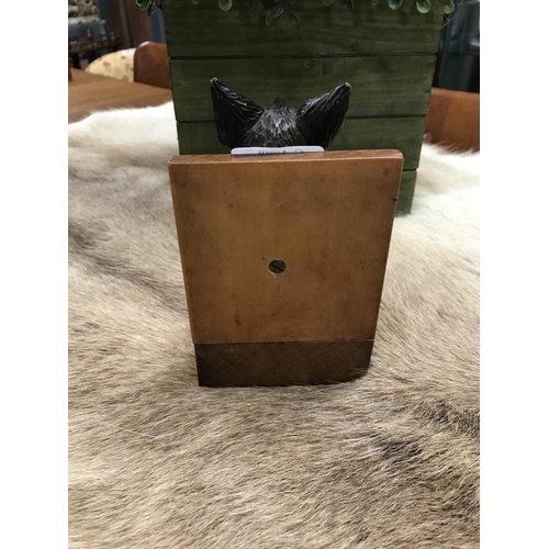 794 - Carved nice Black Forest fox head mounted on a wooden mount