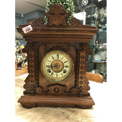 799 - Beautiful large ornate Ansonia of New York USA mantle clock with key. - CLOCKS ARE NOT TESTING - COL... 