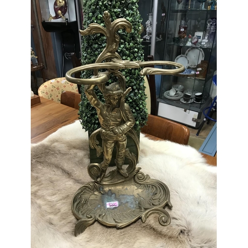 806A - Lovely brass figural umbrella stand