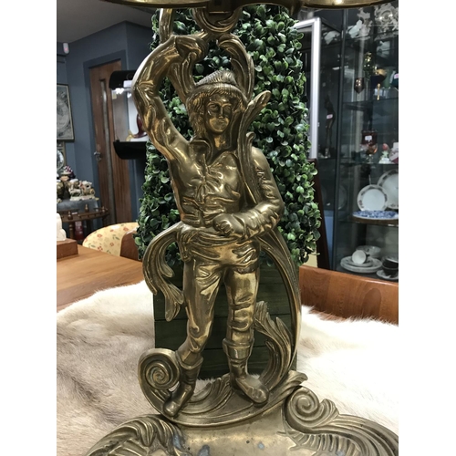 806A - Lovely brass figural umbrella stand