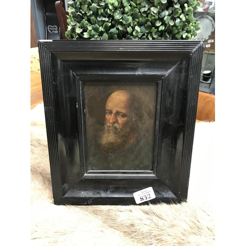 832 - Framed oil on board of a gentleman