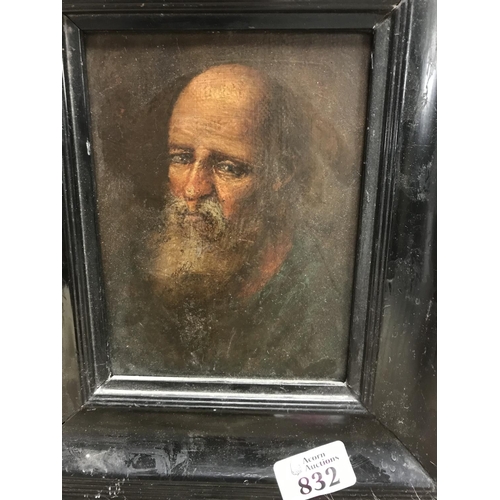 832 - Framed oil on board of a gentleman