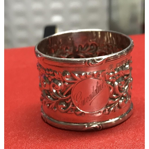 855 - Silver hallmarked napkin ring