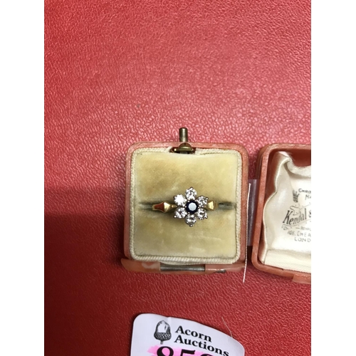 859A - Ladies 18ct gold ring set stones - BOX FOR DISPLAY ONLY