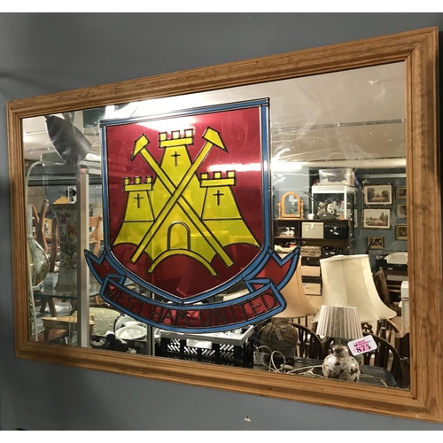 875 - Lovely Unusual West Ham United pub mirror - COLLECTION ONLY OR ARRANGE YOU OWN COURIER