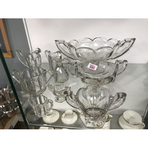 897 - Large qty of Chippendale glass items