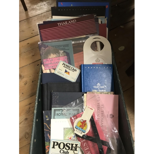 911 - Interesting box of assorted cruise line memorabilia