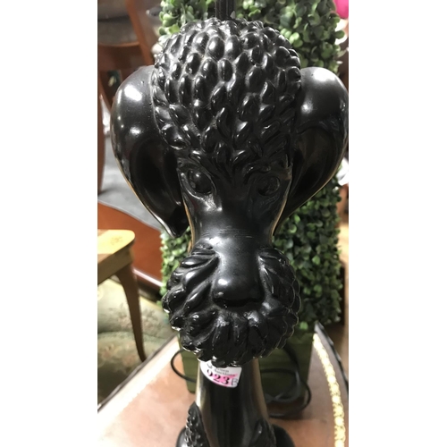 923B - Stunning large retro black poodle lamp - stands at approx 27 inches = COLLECTION ONLY OR ARRANGE OWN... 