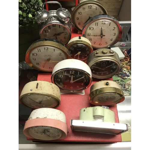 949 - 2 x Boxes of lovely vintage alarm clocks - CLOCKS AND WATCHES ARE NOT TESTED