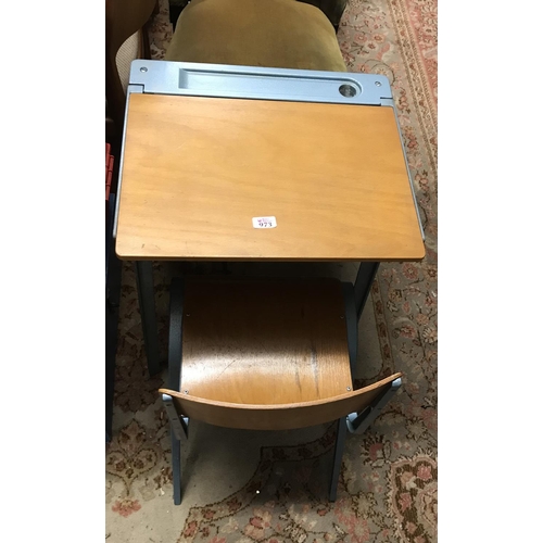 973 - Childs vintage school desk and chair - COLLECTION ONLY OR ARRANGE OWN COURIER/TRANSPORT