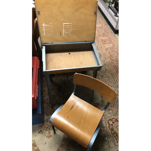 973 - Childs vintage school desk and chair - COLLECTION ONLY OR ARRANGE OWN COURIER/TRANSPORT