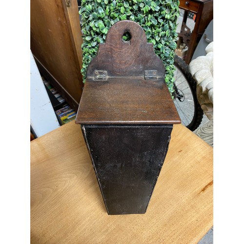 27A - Lovely early candle box and an early miniature rustic stool