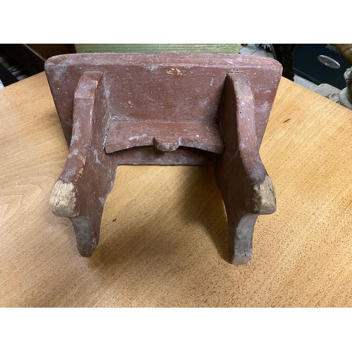 27A - Lovely early candle box and an early miniature rustic stool