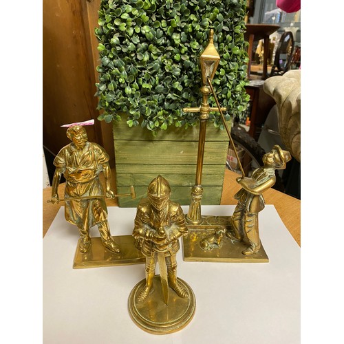 131A - 3 x Very nice heavy brass figures