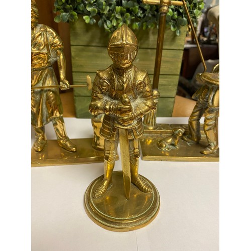 131A - 3 x Very nice heavy brass figures