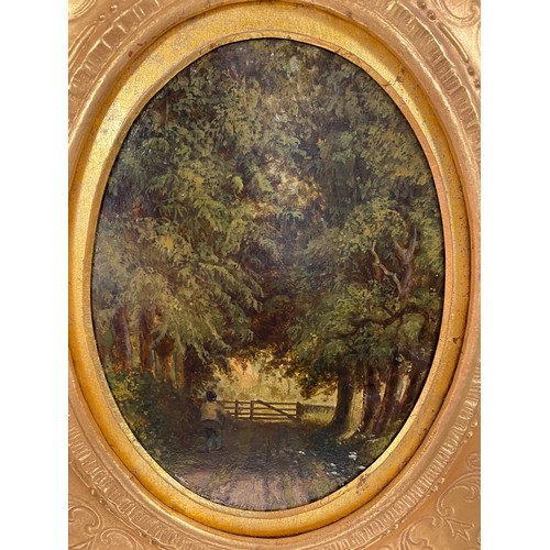 527A - Nice oil on board in very decorative gilt frame