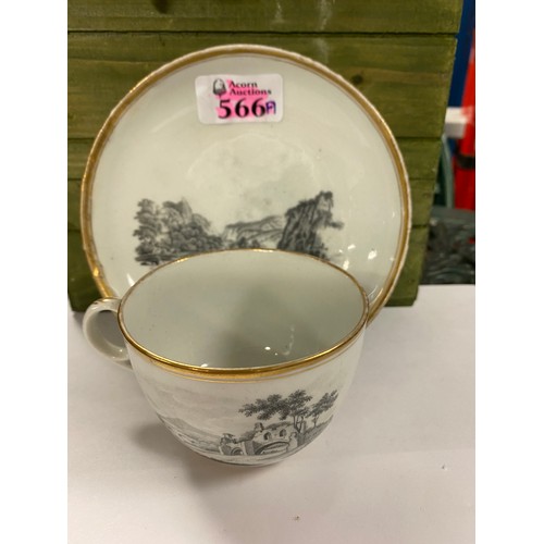 566A - Lovely Newhall cup & saucer Circa 1800