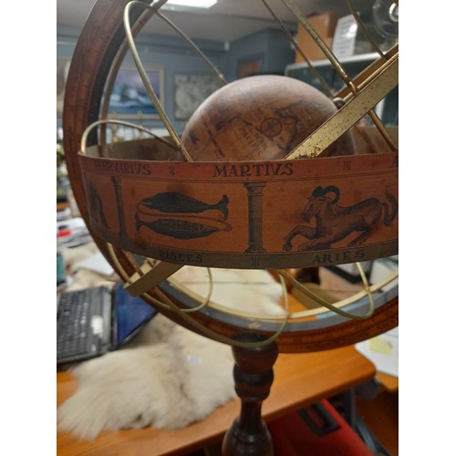 962B - Lovely decorative wood and metal armillary sphere - COLLECTION ONLY OR ARRANGE YOUR OWN COURIER