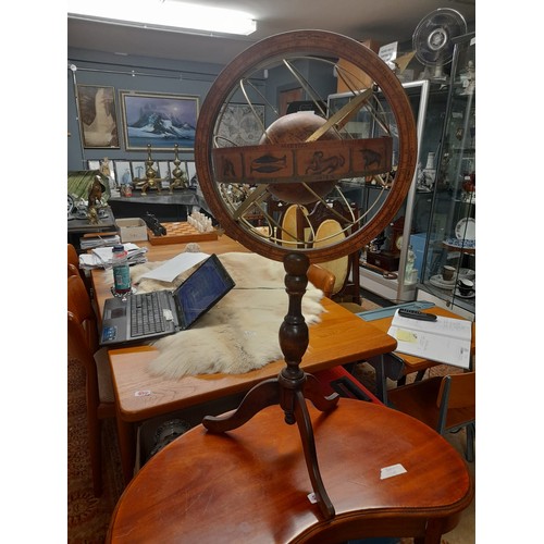 962B - Lovely decorative wood and metal armillary sphere - COLLECTION ONLY OR ARRANGE YOUR OWN COURIER