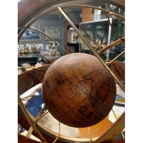 962B - Lovely decorative wood and metal armillary sphere - COLLECTION ONLY OR ARRANGE YOUR OWN COURIER