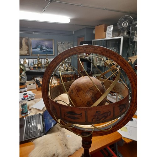 962B - Lovely decorative wood and metal armillary sphere - COLLECTION ONLY OR ARRANGE YOUR OWN COURIER