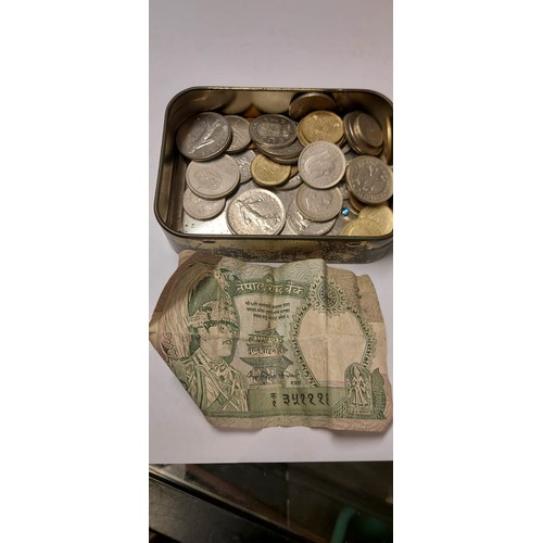 201 - Tray of various mixed coins mainly British