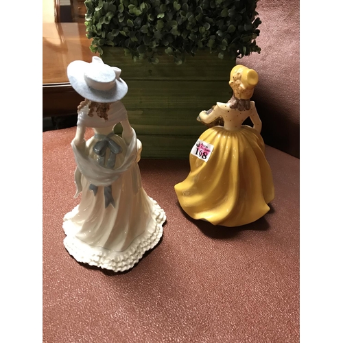 108 - 2 x Very pretty Coalport lady figures 