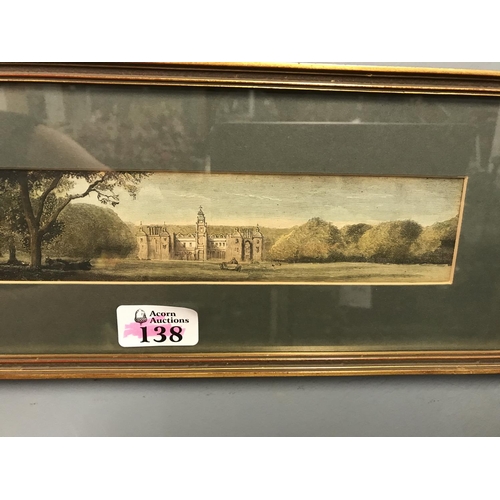 138 - Small Framed & glazed early coloured lithograph