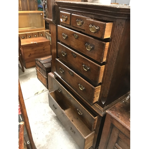 234 - Lovely early chest over chest - 2 drawers in bottom section and 6 drawers in top section - Stands at... 