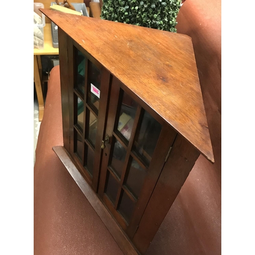 323A - Lovely small corner cabinet with 2 doors and glass panels