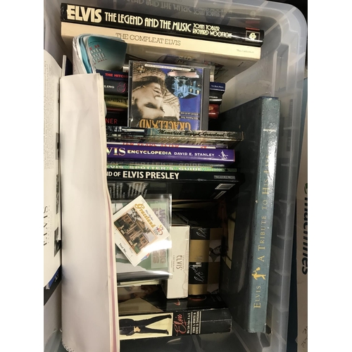 403 - 2 x Boxes of Elvis memorabilia inc records, DVDs, calendars etc - COLLECTION ONLY AS VERY HEAVY OR A... 