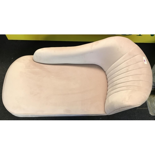 5 - Beautiful chaise lounge in blush pink velour and shell design back - COLLECTION ONLY OR ARRANGE OWN ... 