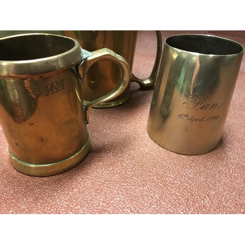 541 - 3 x Early tankards - One marked 1894