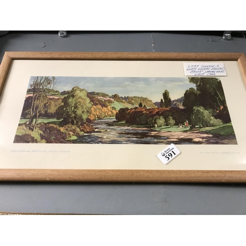 591 - Beautiful LNER Framed and glazed carriage print approx 1948