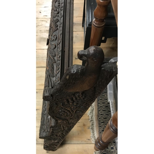 957 - Stunning vintage heavily carved shelf /rack with beautiful side detail approx 3ft 4 inches wide x 2f... 