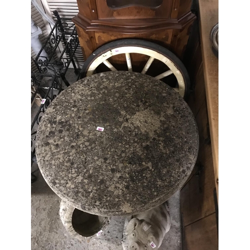 7 - Large circular stone garden table - standing 27 inches in height x 36 inches diameter - COLLECTION O... 