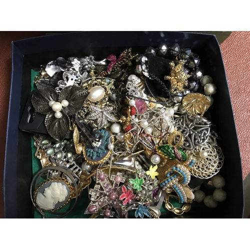 77 - Small box of costume jewellery