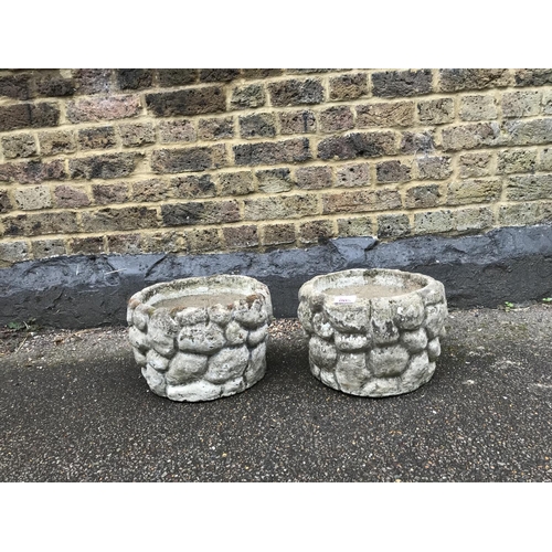 8 - 2 x Stone garden pots - COLLECTION ONLY OR ARRANGE OWN COURIER