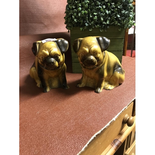 85 - Pair of early Pug dogs