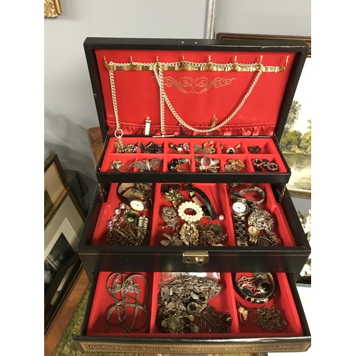 879 - Jewellery box with costume jewellery