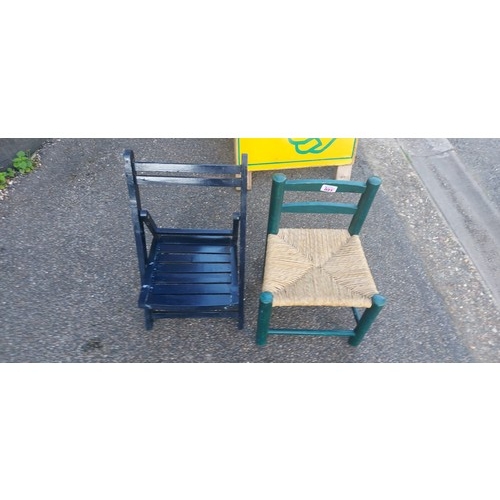 21 - 1 x Folding childs chair + 1 other childs chair
