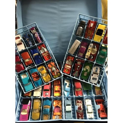 146 - CASED 1970s MATCHBOX SUPERFAST SET INC APPROX 48 VARIOUS DIE CAST CARS AND TRACK