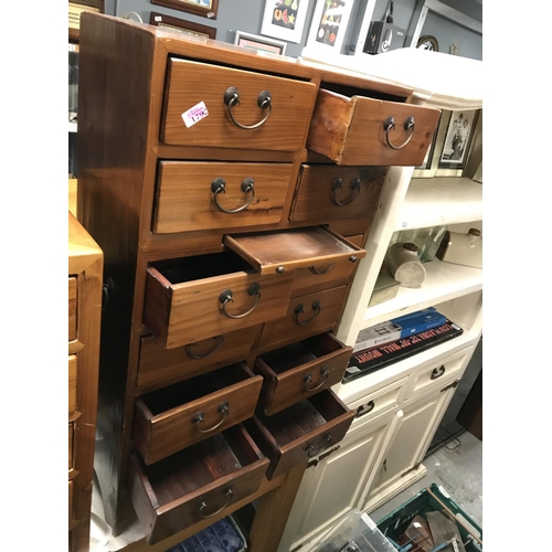 179C - 19TH CENTURY PINEWOOD CHINESE 12 DRAWER MEDICINE CHEST - 41