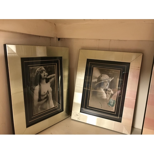 182 - 5 X BLACK & WHITE FRAMED & GLAZED PHOTOS, SOME AUTOGRAPHED - GOLDEN GIRLS, JANE RUSSELL ETC